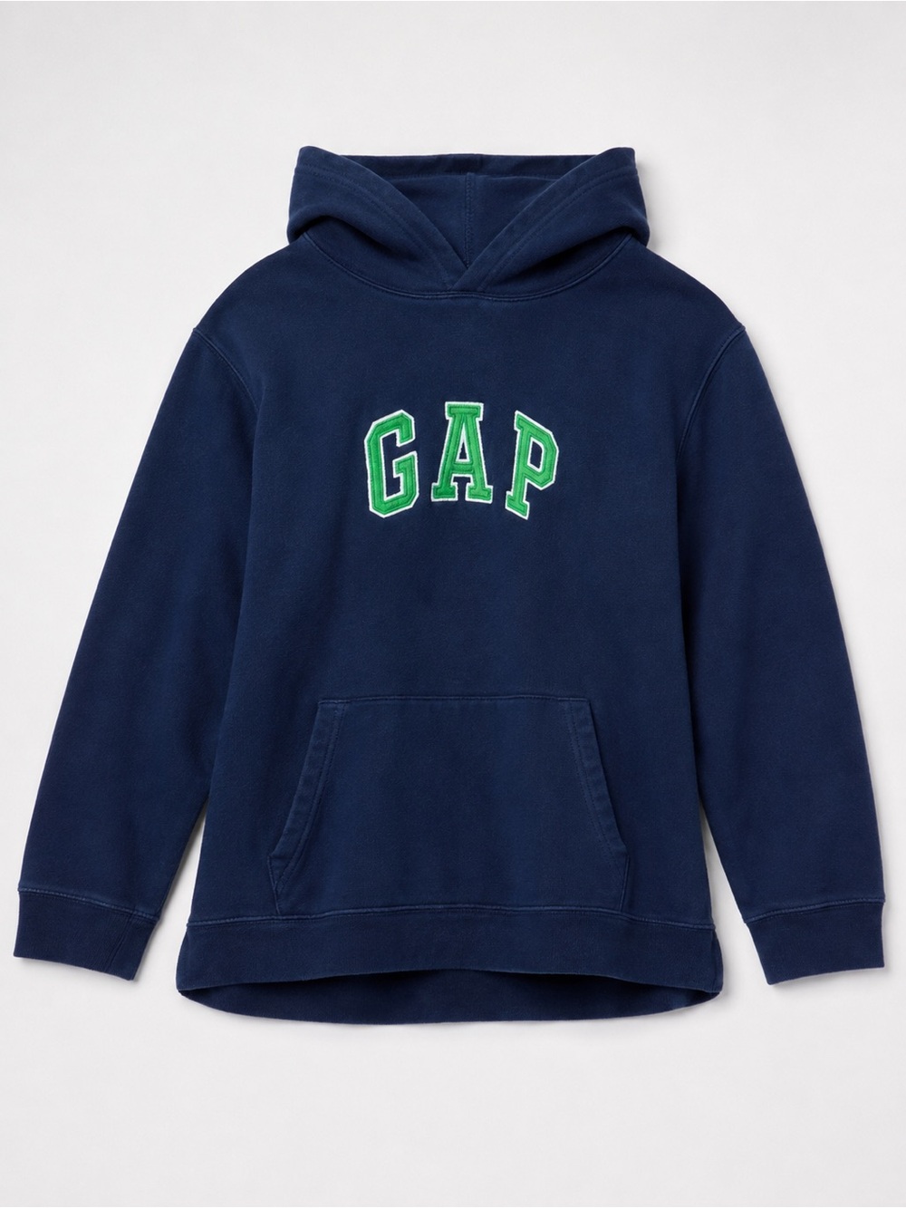 GAP Vintage Hoodie XXL Navy Blue Embroidered Green Logo Sweatshirt Unisex